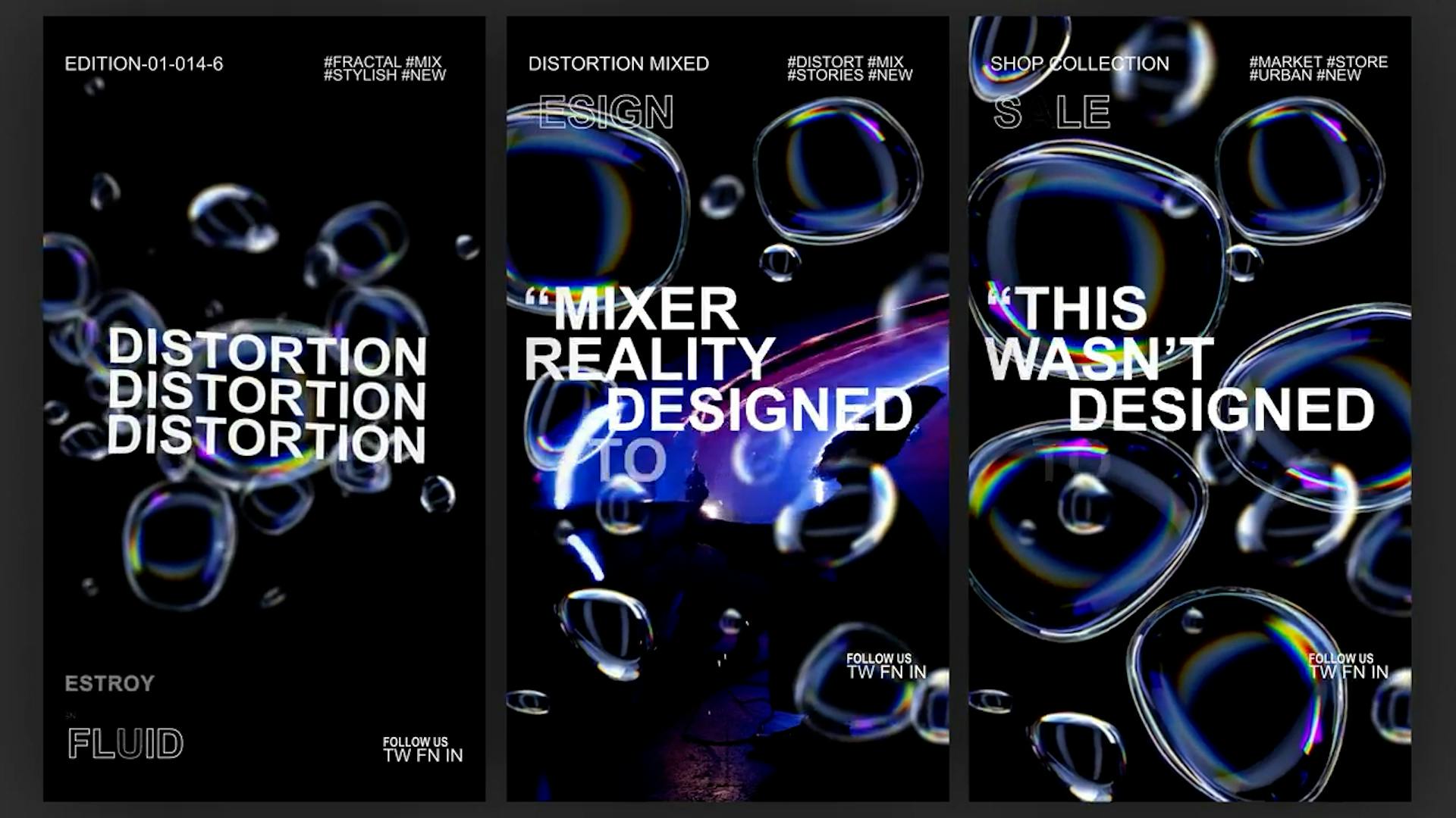 Distort Fluid Typography Stories video templates | Artlist