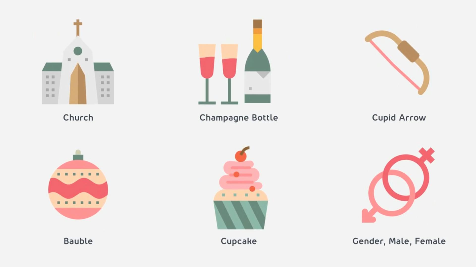 Wedding & Marriage Animated Icons video templates | Artlist