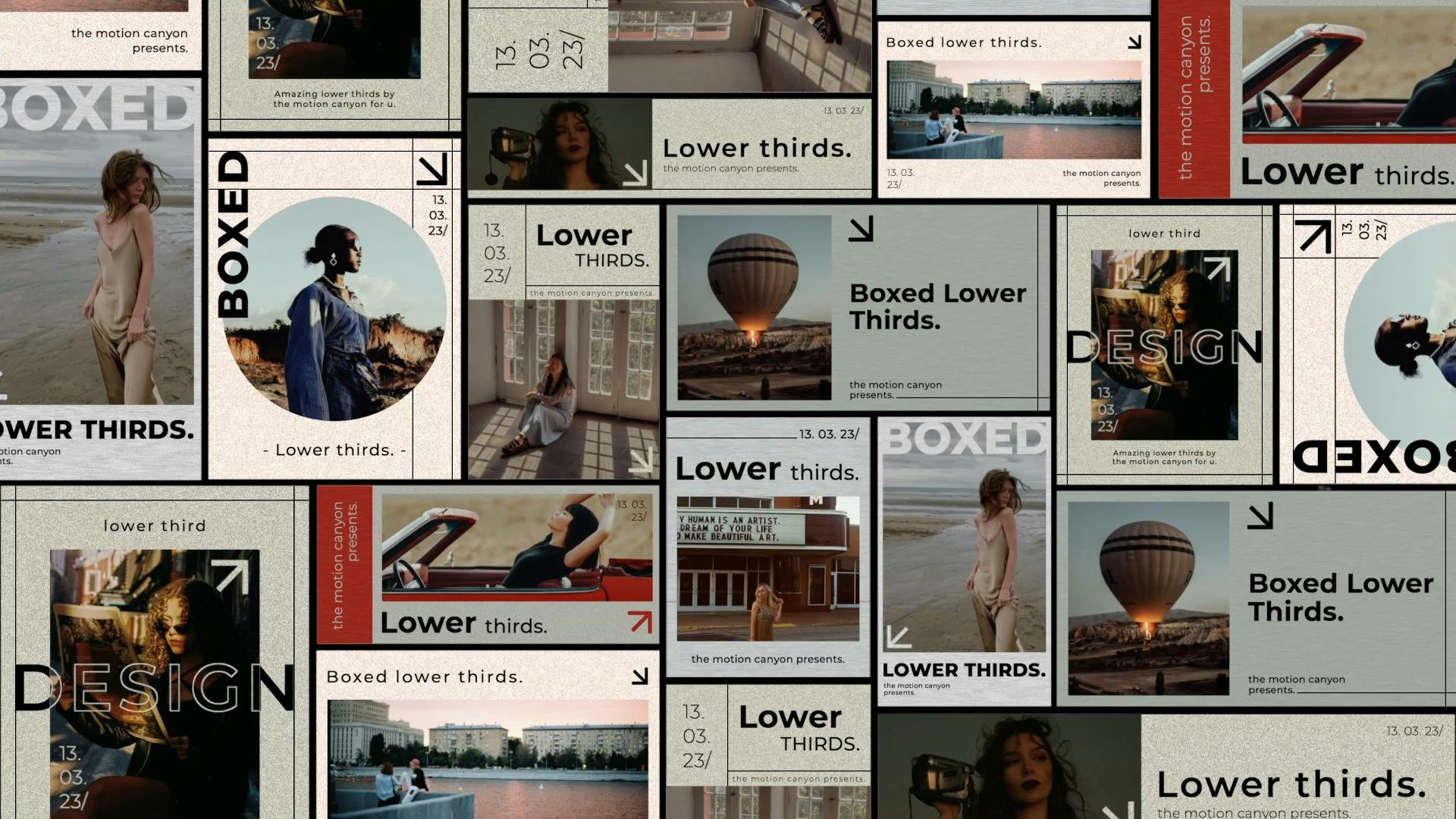 Boxed lower thirds video templates Artlist